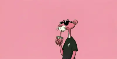 The Pink Panther minimalist background