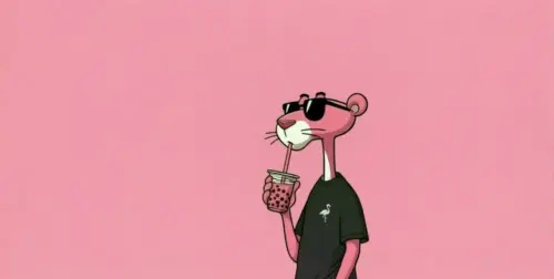 The Pink Panther minimalist background wallpaper HD 4K for desktop