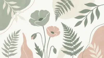 Abstract floral botanical illustration