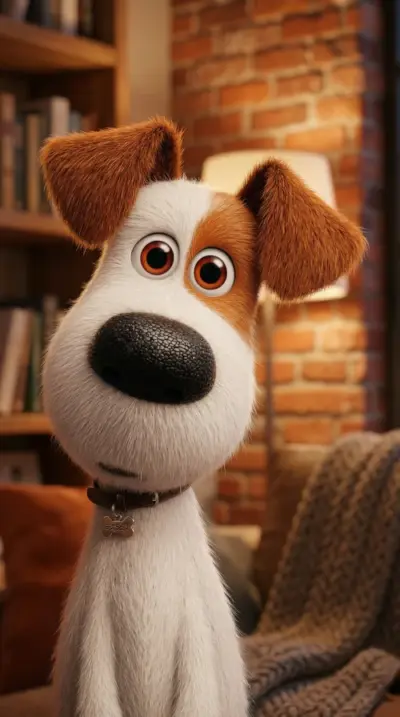 Cute 3D cartoon style dog fonds d’écran HD 4K pour téléphone