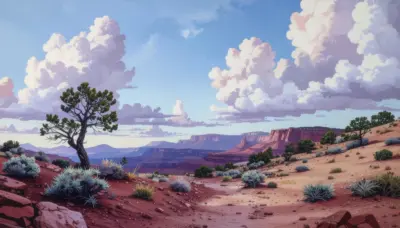 Desert canyon illustration