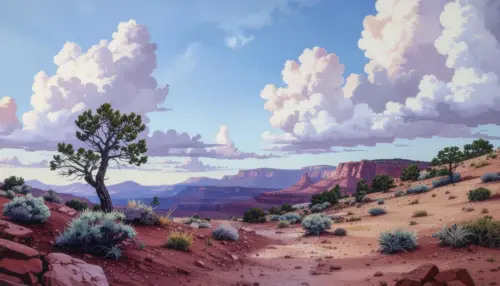 Desert canyon illustration