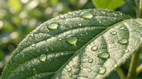 Green leaf with water droplets wallpaper HD 4K for desktop