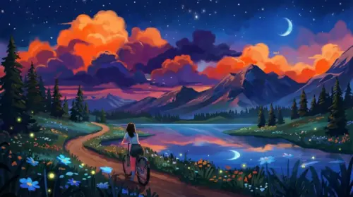 Fantasy Landscape at Twilight wallpaper HD 4K for desktop