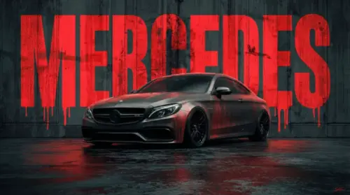 Black and red sporty Mercedes AMG