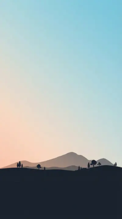Coucher de soleil et montagne minimaliste