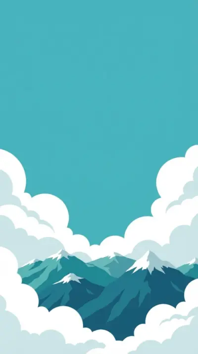 Montagnes et nuages minimaliste