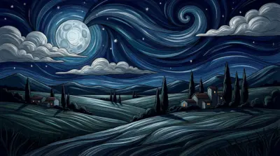 Paysage lunaire illustration fonds d’écran HD 4K pour ordinateur