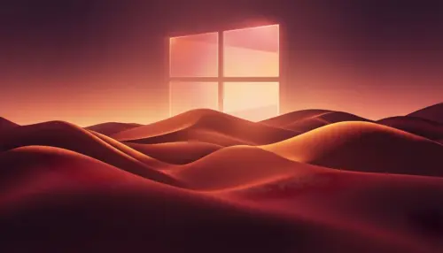 Orange desert Windows logo wallpaper HD 4K for desktop