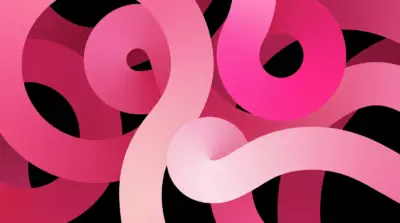 Modern abstract shapes with a pink gradient