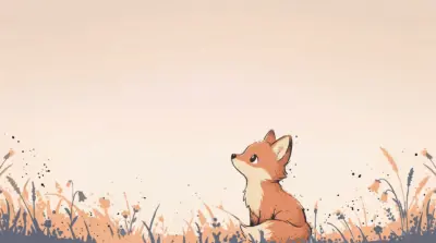 Adorable fox illustration minimalist