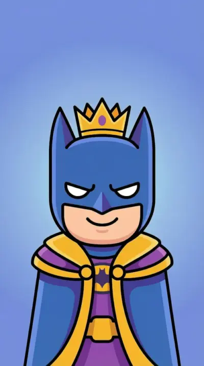 Batman cartoon roi couronne style mignon