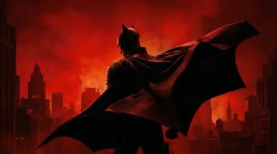 Super Héros Batman fond rouge
