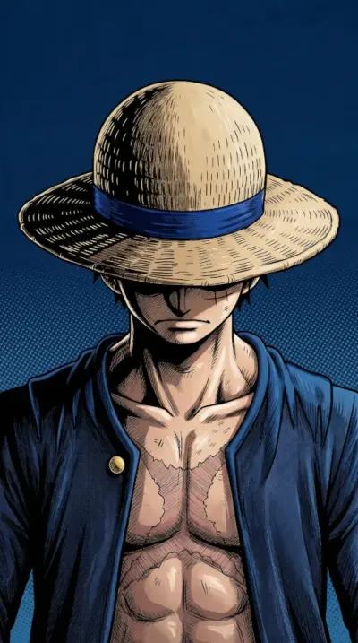 Arrière plan bleu luffy One Piece