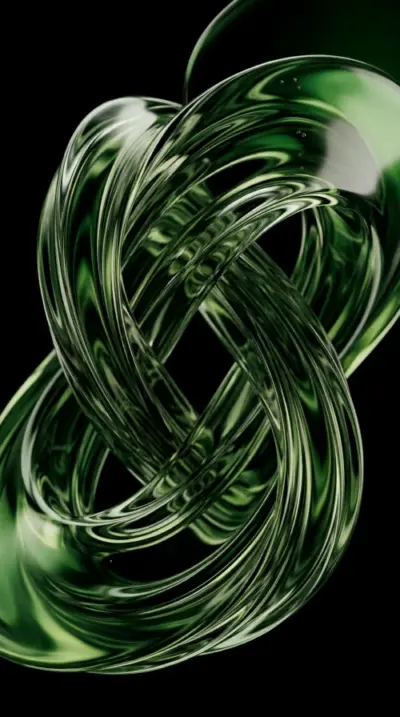 Green glass abstract 3D