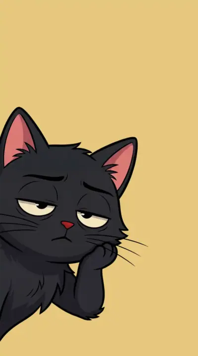 Grumpy black cat Background