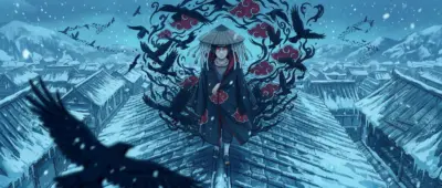 Itachi Uchiha background from the Naruto anime for widescreen