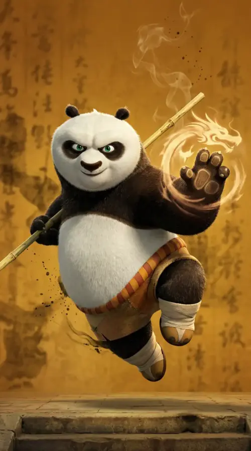Kung Fu Panda Po guerrier avec énergie du dragon