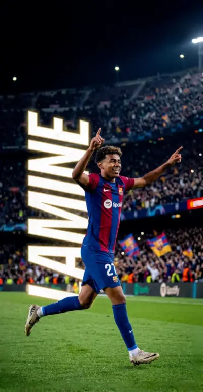 Célébration Lamine Yamal Fc Barcelone