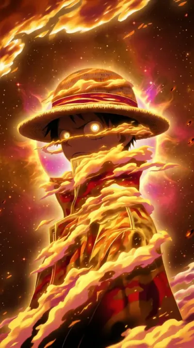 Luffy aura de feu One Piece