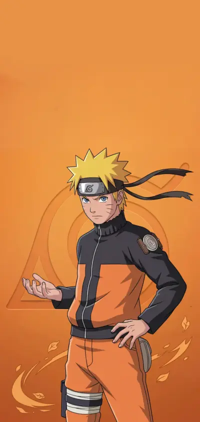 Naruto Uzumaki ninja anime fond orange