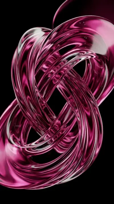 Verre rose abstrait 3D