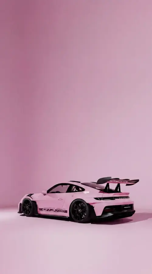 Porsche 911 GT3 RS pink background