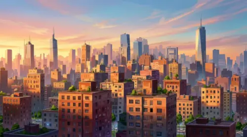 illustration of a modern city urban panorama