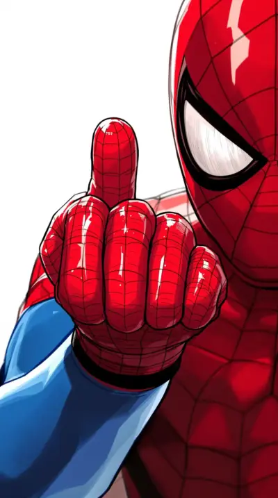 Spiderman pointing at a superhero background wallpaper HD 4K for phone