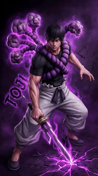 Toji Fushiguro Jujutsu Kaisen purple aura anime fonds d’écran HD 4K pour téléphone
