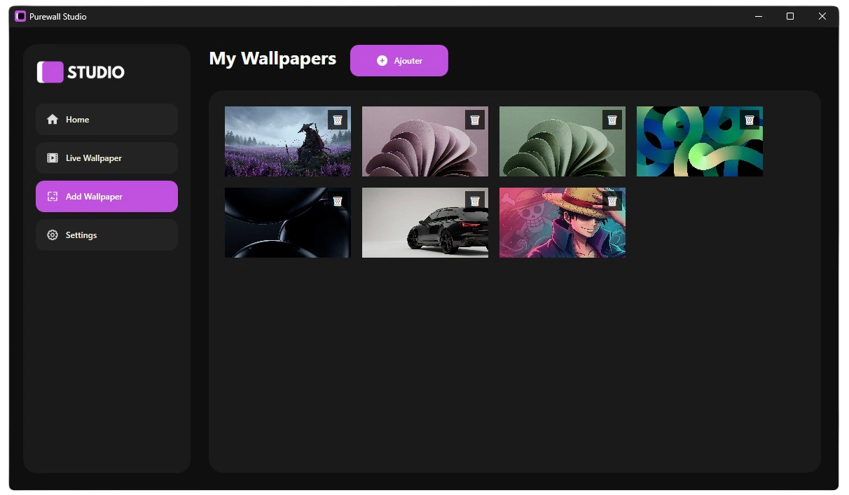 Add wallpapers Purewall Studio