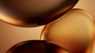 Abstract gold-colored shapes with a soft gradient for MacBook