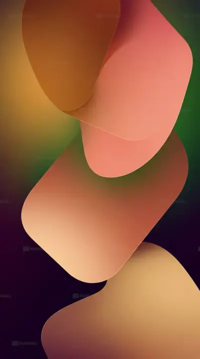 Abstract gradient of orange and green fluid shapes for mobile wallpaper HD 4K for phone