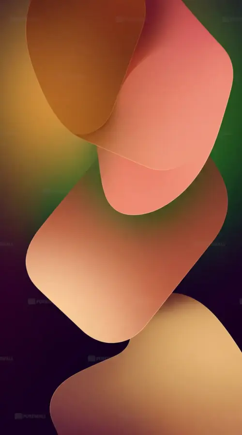 Abstract gradient of orange and green fluid shapes for mobile wallpaper HD 4K for phone