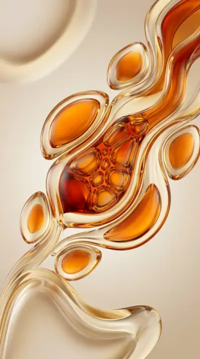 Arrière plan abstrait verre liquide orange ambre fonds d’écran HD 4K pour téléphone