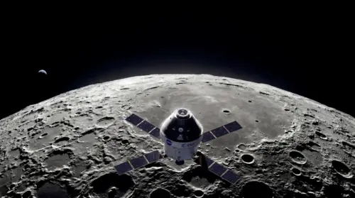 Artemis II Orion lunar orbit panoramic view for PC