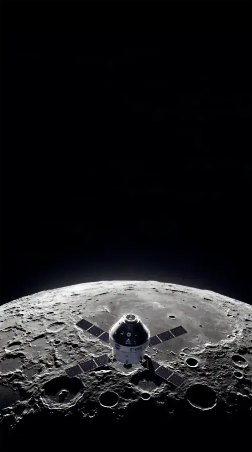 Vaisseau spatial Artemis II Orion en orbite lunaire