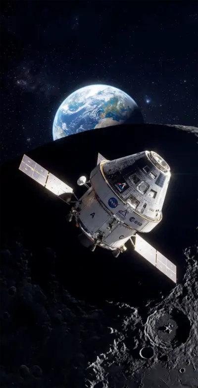 Artemis II Orion espace Terre et Lune 4K smartphone