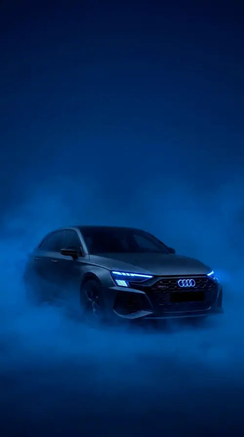 Background Audi RS3 neon blue
