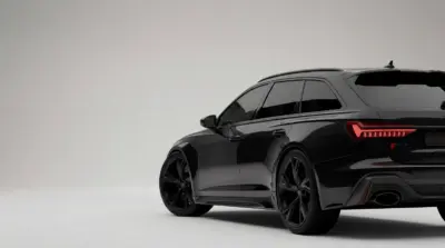 Black Audi RS6 car with white background wallpaper HD 4K for desktop
