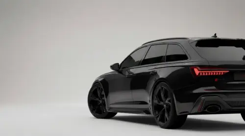 Black Audi RS6 car with white background wallpaper HD 4K for desktop