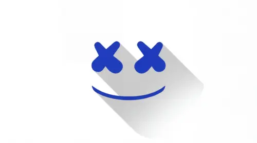 Minimalist blue smiley face on a white background for PC wallpaper HD 4K for desktop