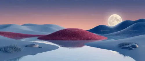 Dreamy pink and blue islands relaxing background wallpaper HD 4K for desktop
