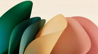 Abstrait formes 3D vert beige minimaliste pour PC