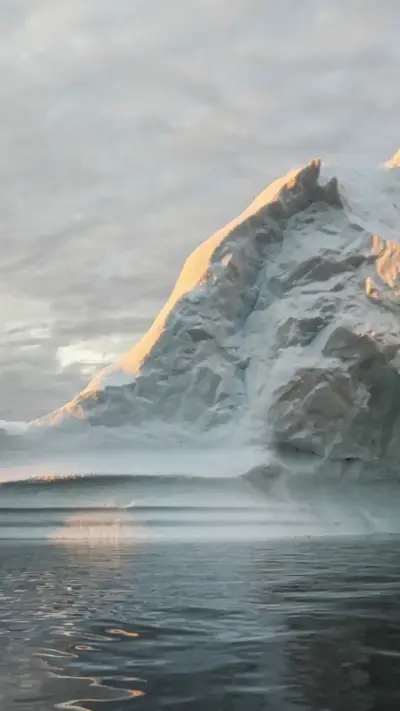 Iceberg on the Arctic Ocean and cloudy sky wallpaper HD 4K for phone