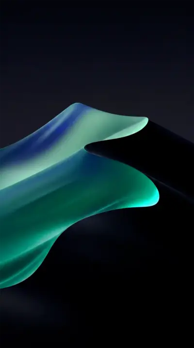 iPhone abstract blue and green dunes AMOLED wallpaper HD 4K for phone