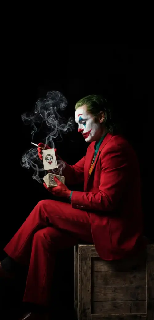 Personnage Joker en train de Fumer fond sombre