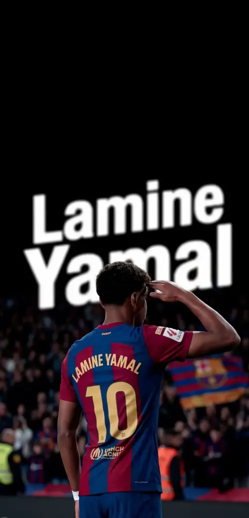 Celebration of Lamine Yamal number 10 wallpaper HD 4K for phone