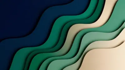 Abstrait vagues vert et bleu minimaliste pour PC