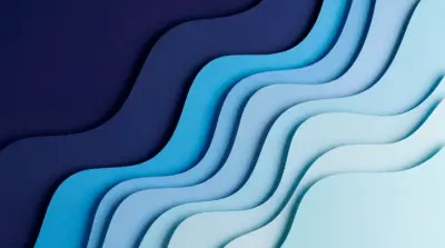 Abstrait vagues bleu design minimaliste pour PC